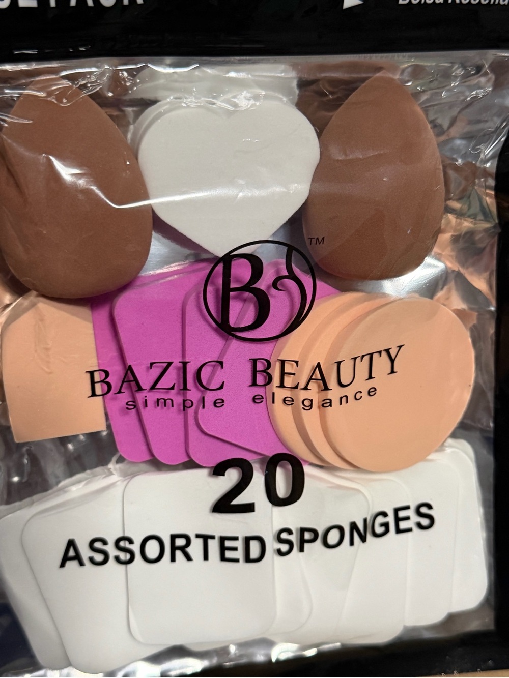 Bazic Beauty 20 count assorted makeup sponges value pack